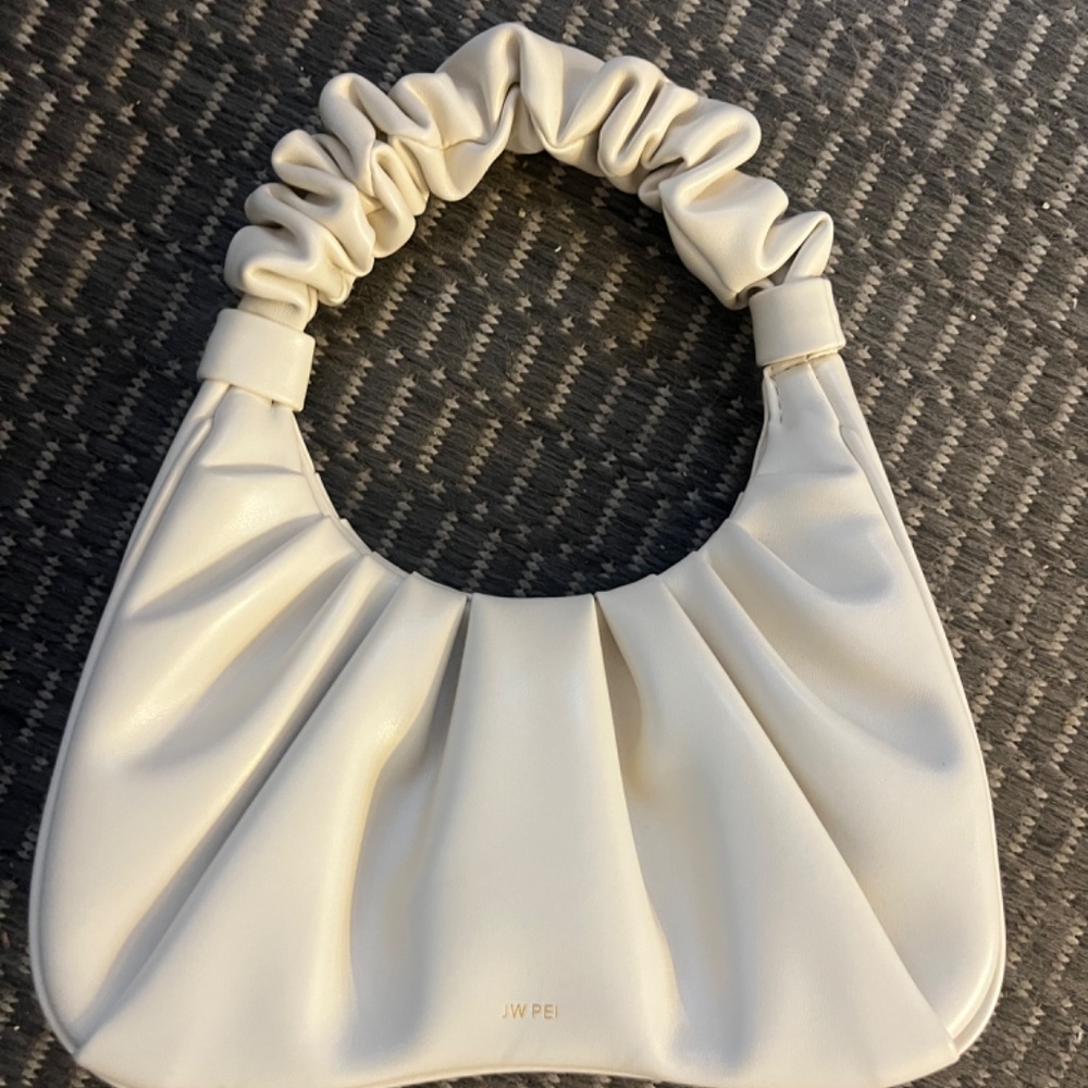 JW PEI Gabbi Ruched Hobo Handbag in Beige